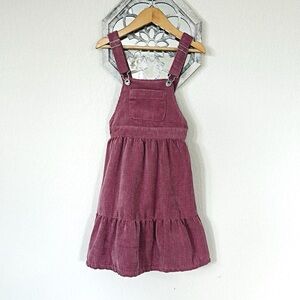 Zara • Mauve Tiered Corduroy Overall Dress